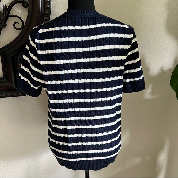 Tommy Hilfiger Women’s 100% Cotton Short Sleeve Striped Crewneck Sweater XL - Picture 8 of 15
